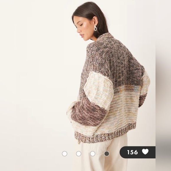 Free People Multicolor Cardigan Isabella Cardi Patchwork Design SIZE S /6-8-10 - Picture 9 of 15